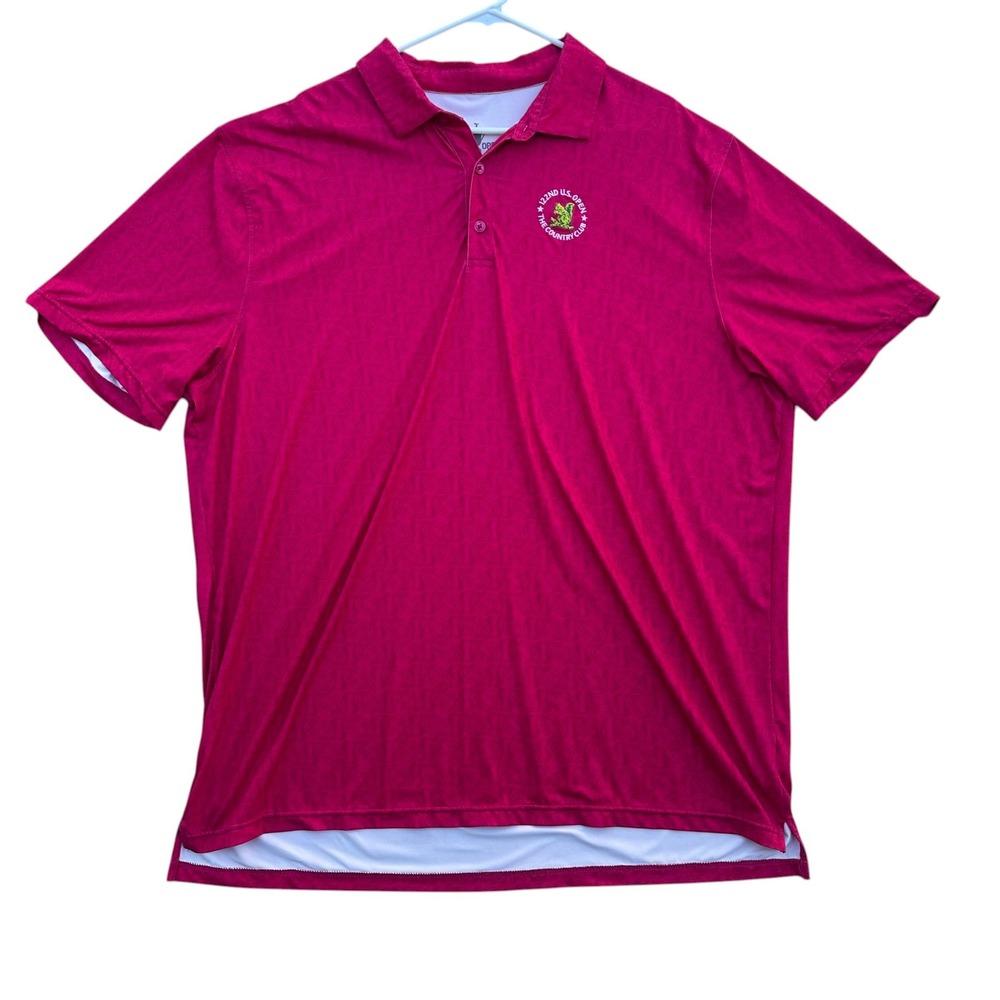 U.S. Open Men's Golf Polo 3XL 122nd The Country Club Pink Performance Shirt